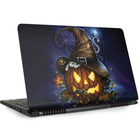 Halloween Cat and Jack O Lantern Pumpkin by Sarah Richter Dell Inspiron Skin